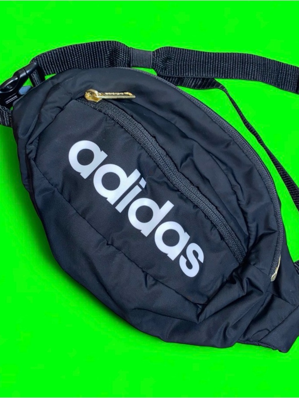 Adidas Black & White Fanny Pack Belt Bag with Logo Adjustable Waist Strap Unisex